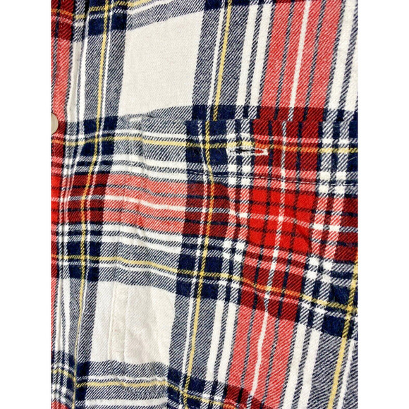 Sonoma Flannel Shirt XL Button Down Plaid Tartan Check White Red Black Mens - Picture 6 of 8